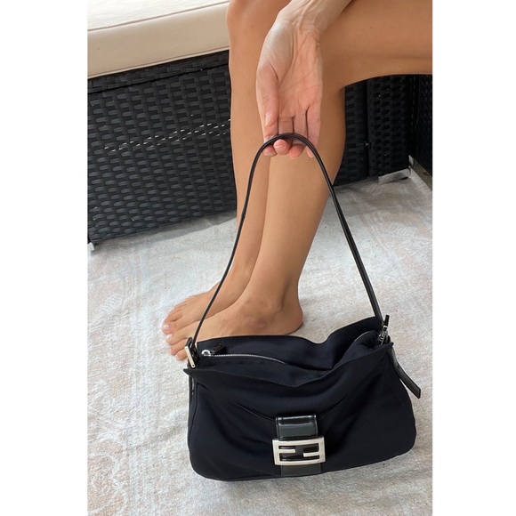 Fendi Handbags - Fendi 90s Neoprene Mamma Baguette Shoulder Bag